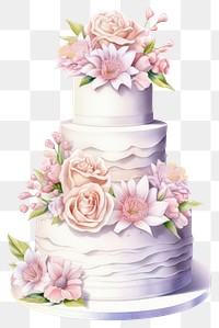 PNG Wedding flower cake decoration transparent background