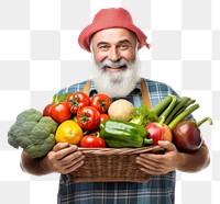 PNG Vegetable portrait farmer adult. AI generated Image by rawpixel.