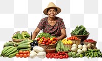 PNG Vegetable selling farmer market. 