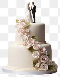 PNG Wedding cream bride cake transparent background