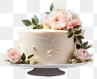 PNG Wedding flower cream cake transparent background