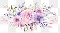 PNG Watercolor flowers pattern plant rose