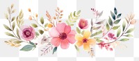 PNG Watercolor flowers floral pattern plant rose. 