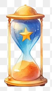 PNG Hourglass lighting cartoon clock. 