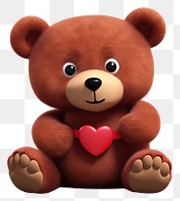 PNG Cartoon plush cute bear. 