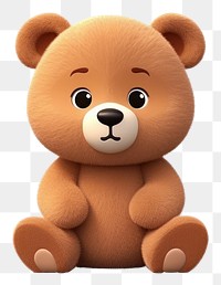 PNG Cartoon plush cute bear. 