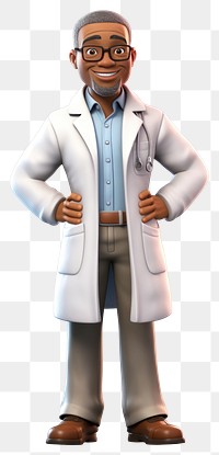 PNG Cartoon adult man stethoscope. 