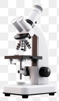 PNG Microscope science white background biotechnology. AI generated Image by rawpixel.
