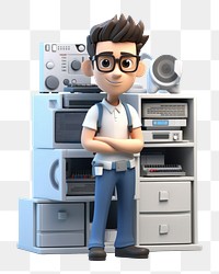 PNG Appliance cartoon white background electronics. AI generated Image by rawpixel.