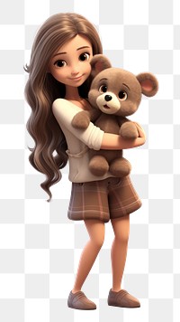 PNG Cartoon doll cute girl. 