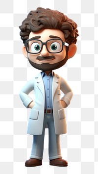 PNG Scientist cartoon white background stethoscope. AI generated Image by rawpixel.