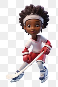 PNG Hockey figurine cartoon sports. 