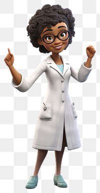 PNG Cartoon white background physician gesturing. 