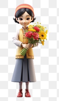 PNG Flower figurine cartoon blossom. 