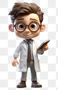 PNG Scientist cartoon cute white background. AI generated Image by rawpixel.