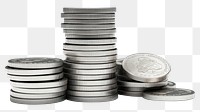 PNG Silver coin money transparent background. 