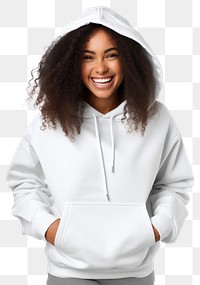 PNG Sweatshirt clothing white hood. 