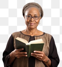 PNG African american woman teacher publication glasses reading. AI generated Image by rawpixel.