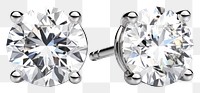 PNG Diamond earrings platinum gemstone jewelry. AI generated Image by rawpixel.