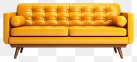 PNG Mid century sofa furniture white background comfortable. AI generated Image by rawpixel.
