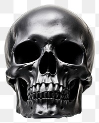 PNG Black skull white background sculpture portrait