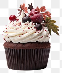 PNG Fall season cupcake dessert cream plant. AI generated Image by rawpixel.