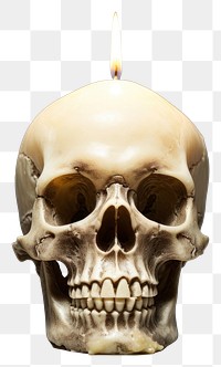 PNG Skull candle spirituality illuminated. 