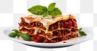 PNG Food lasagna plate white background. AI generated Image by rawpixel.