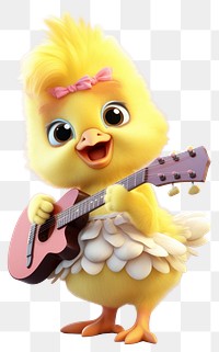 PNG Cartoon guitar animal bird. AI generated Image by rawpixel.
