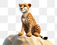 PNG Cheetah wildlife cartoon looking. 