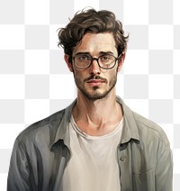 PNG Adult portrait glasses male transparent background