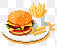 PNG Cartoon burger lunch fries. AI generated Image by rawpixel.