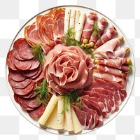 PNG Meat antipasto platter meat ham prosciutto. 