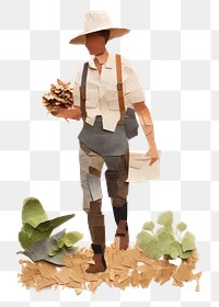 PNG Gardening outdoors farmer adult. AI generated Image by rawpixel.