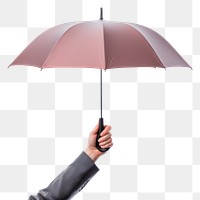 PNG Umbrella hand transparent background sheltering. 