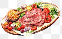 PNG Food meat vegetable platter. AI generated Image by rawpixel.
