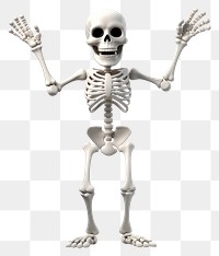 PNG Skeleton cartoon white background representation. AI generated Image by rawpixel.