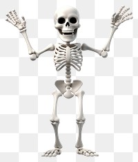 PNG Skeleton cartoon white background representation.