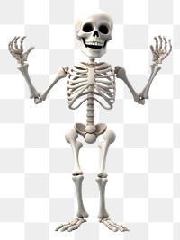 PNG Skeleton cartoon white background representation. AI generated Image by rawpixel.