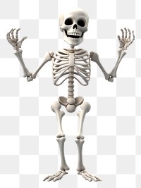 PNG Skeleton cartoon white background representation. 