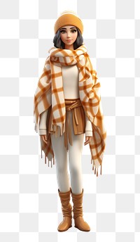 PNG Fashion scarf coat toy. AI generated Image by rawpixel.