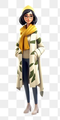 PNG Scarf adult women coat. 