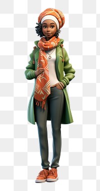 PNG Figurine scarf adult women. AI generated Image by rawpixel.