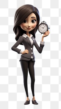 PNG Cartoon adult woman time. AI generated Image by rawpixel.