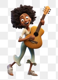 PNG Guitar musician cartoon female. 