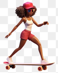 PNG Skateboard cartoon adult white background. AI generated Image by rawpixel.