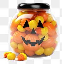 PNG Halloween food jar jack-o'-lantern. AI generated Image by rawpixel.