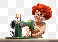 PNG Sewing cartoon machine adult. AI generated Image by rawpixel.