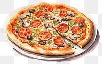 PNG Pizza food meal white background. AI generated Image by rawpixel.