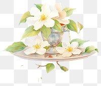 PNG Saucer flower plant serveware. AI generated Image by rawpixel.